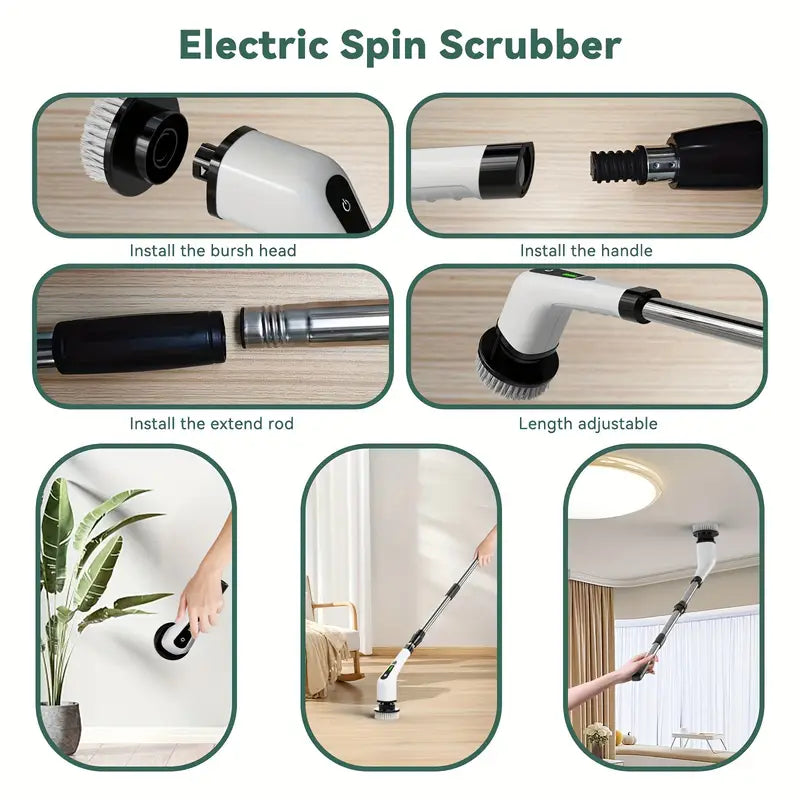 Multifunctional Electric Cleaning Brush w/ 8 Attachments