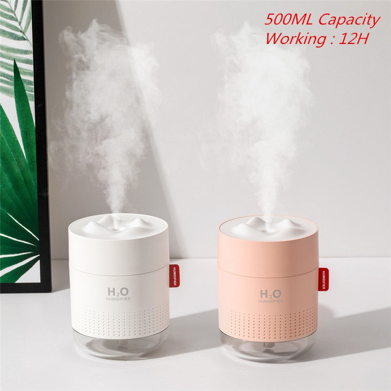Large Capacity (17.5 fl oz) Ultrasonic Air Humidifier w/ Lamp
