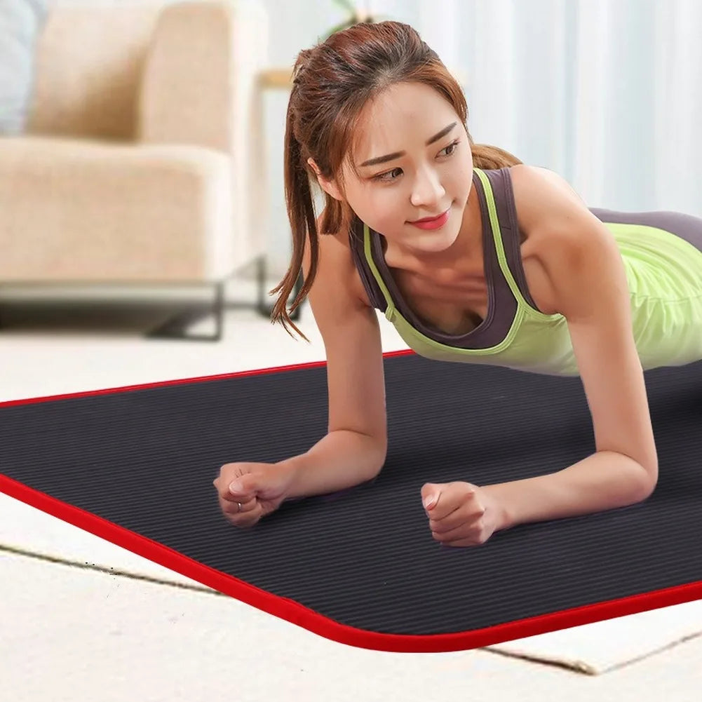10mm Non-Slip Yoga Mat with Carrying Strap