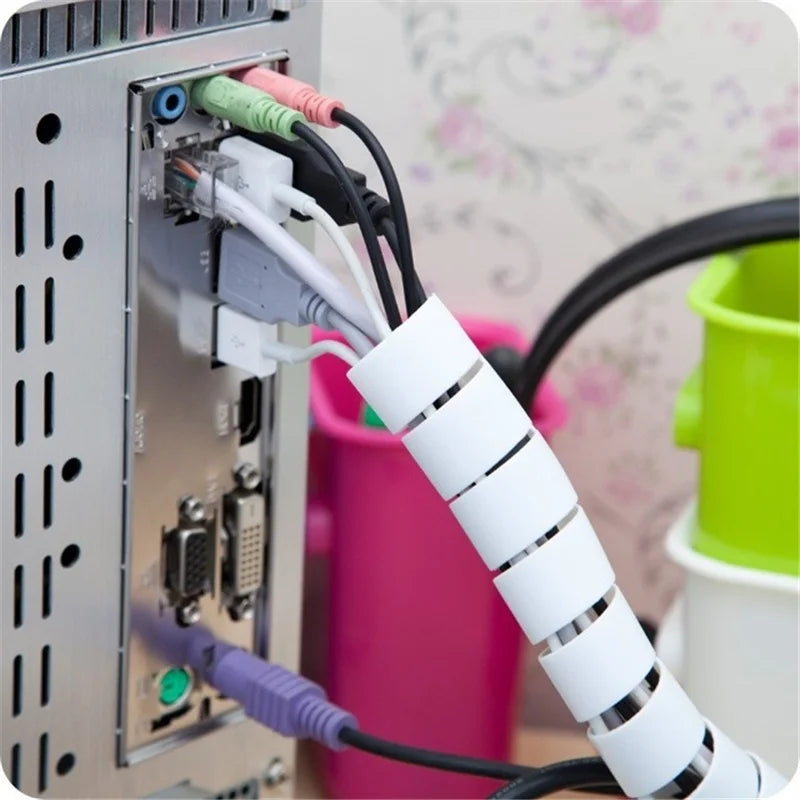 2M Flexible Spiral Tube Cable Organizer Wire Wrap