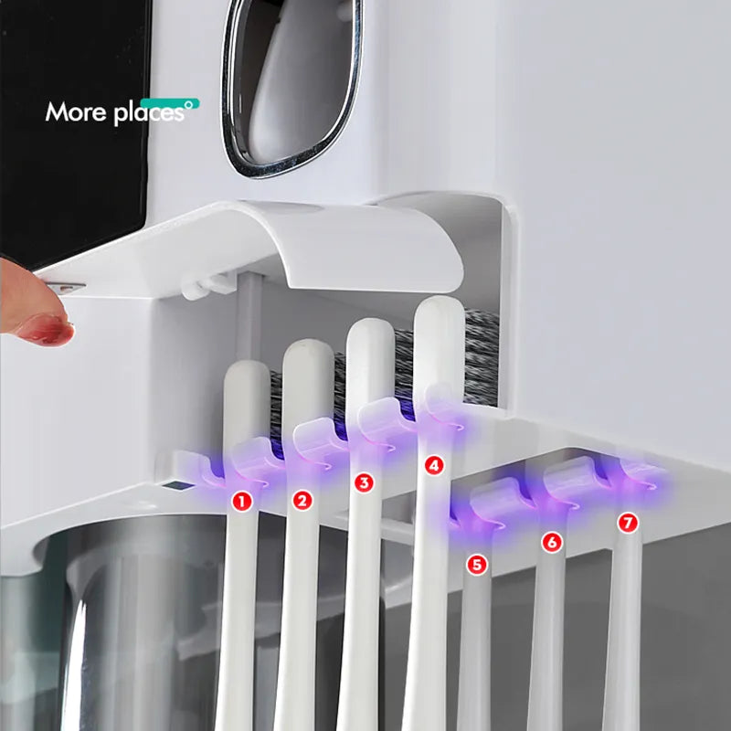 Toothbrush Holder Storage Box w/ Mouthwash Cup