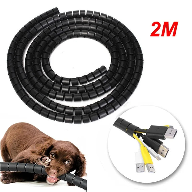 2M Flexible Spiral Tube Cable Organizer Wire Wrap