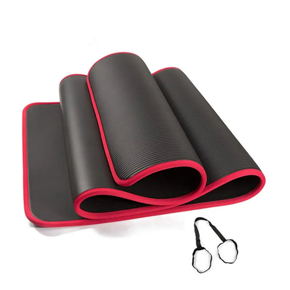 10mm Non-Slip Yoga Mat with Carrying Strap