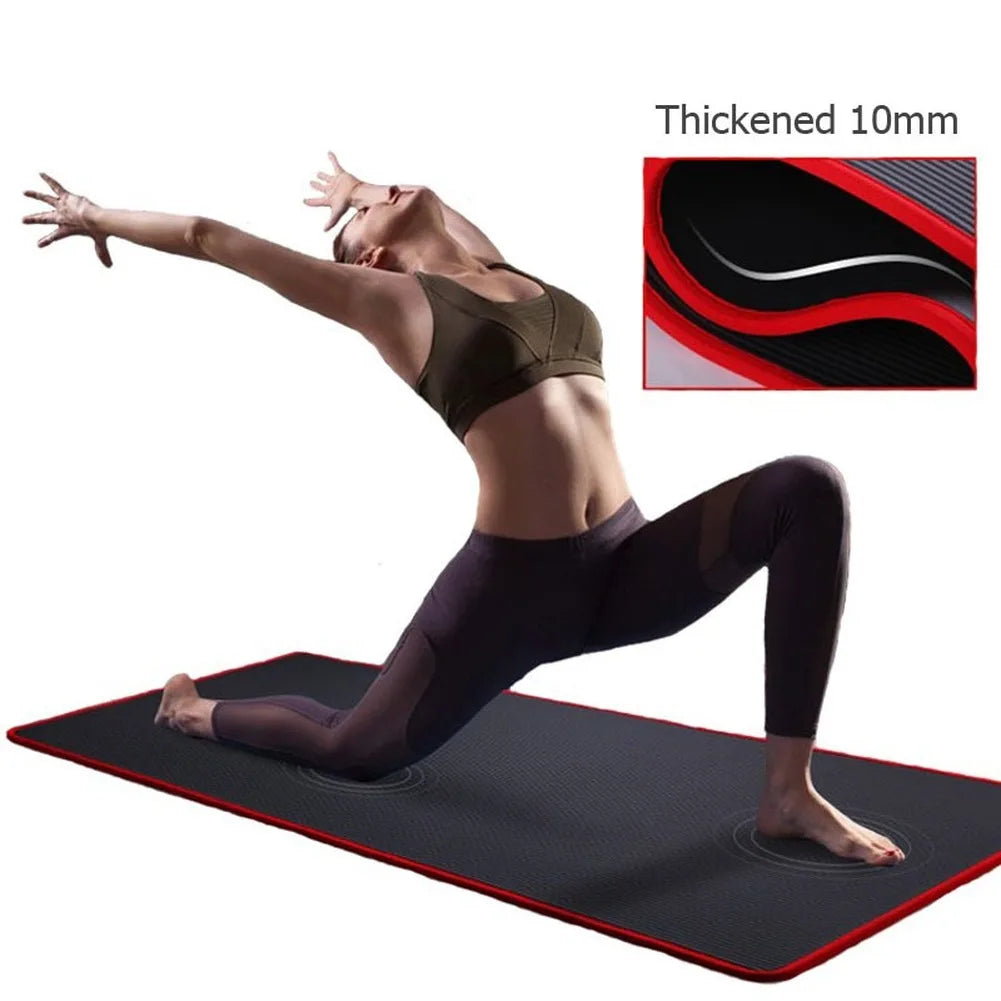 10mm Non-Slip Yoga Mat with Carrying Strap