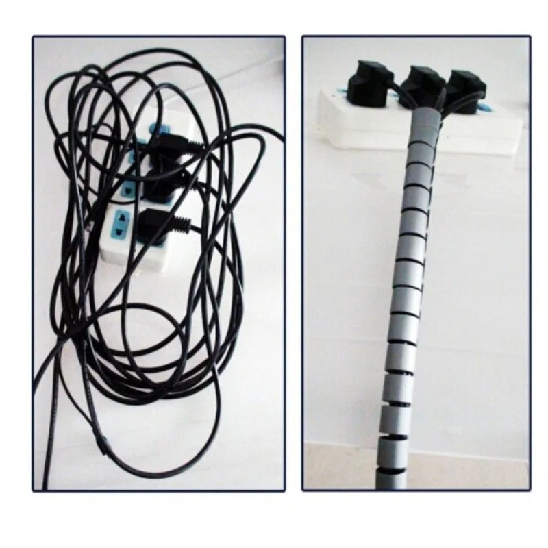 2M Flexible Spiral Tube Cable Organizer Wire Wrap
