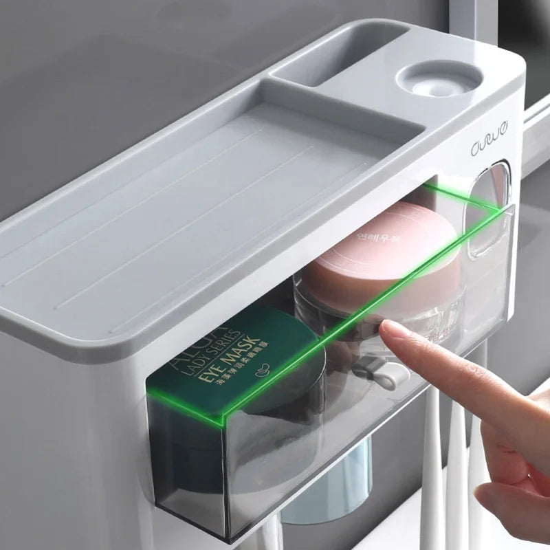 Toothbrush Holder Storage Box w/ Mouthwash Cup