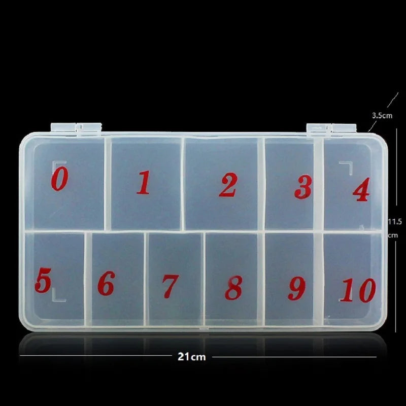 1 pieza caja de almacenamiento para puntas de uñas