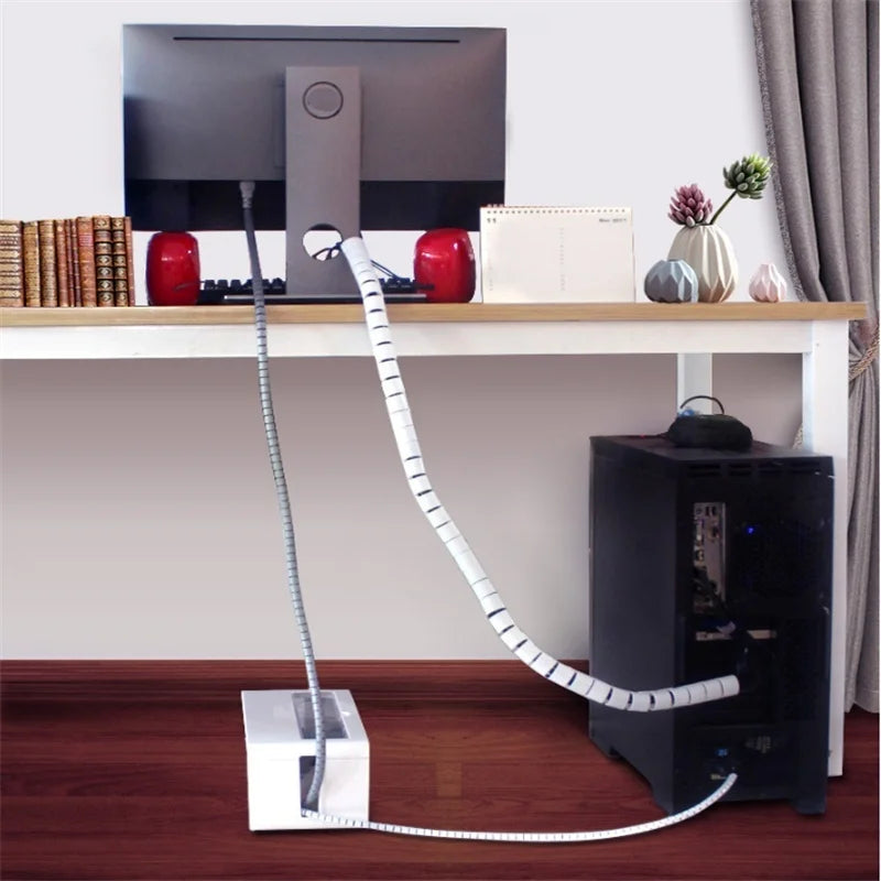 2M Flexible Spiral Tube Cable Organizer Wire Wrap