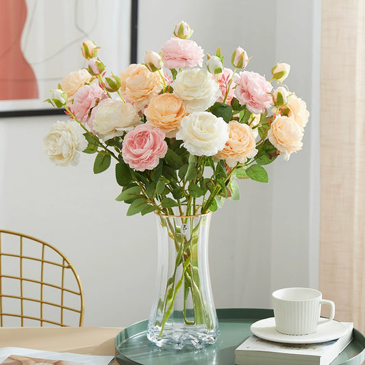 Peony Silk Flower Bouquets & Vases