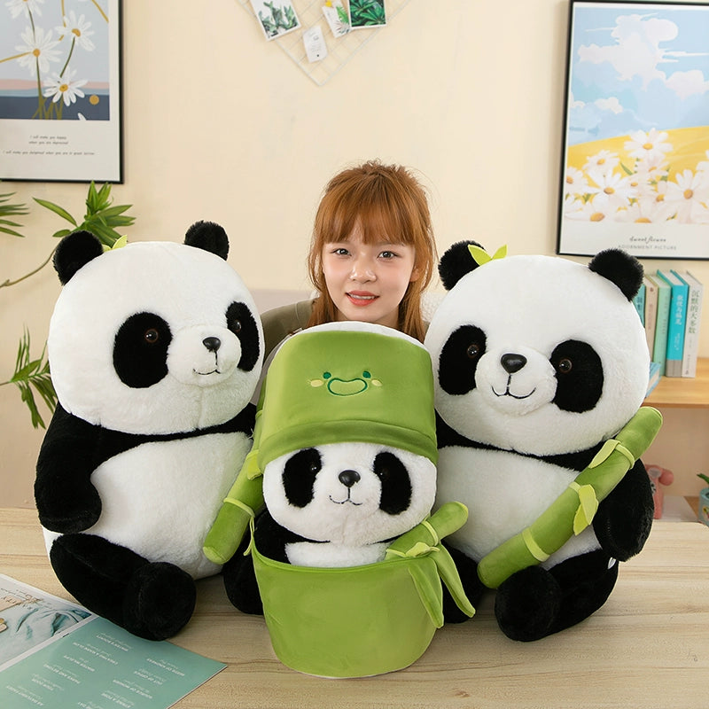 Peluche Panda y Bambú