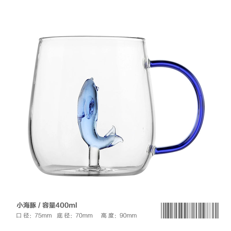 14fl oz 3D Animal Office Heat-Resistance Glass Mugs