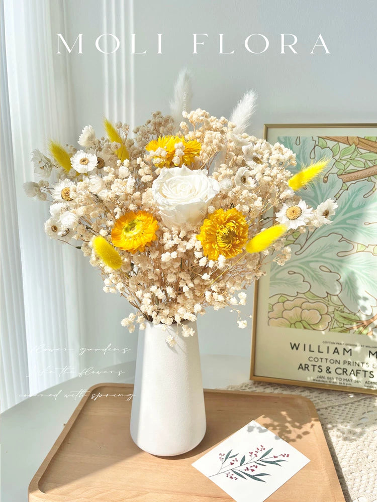 Eternal Life Rose Starry Dried Flowers Bouquet