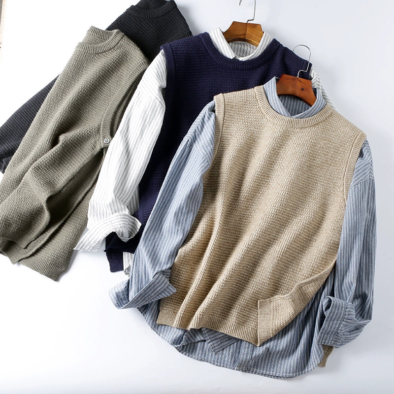 Vestido Bandage Suéter Dividido De Moda De Doble Cara Suéter Chaleco