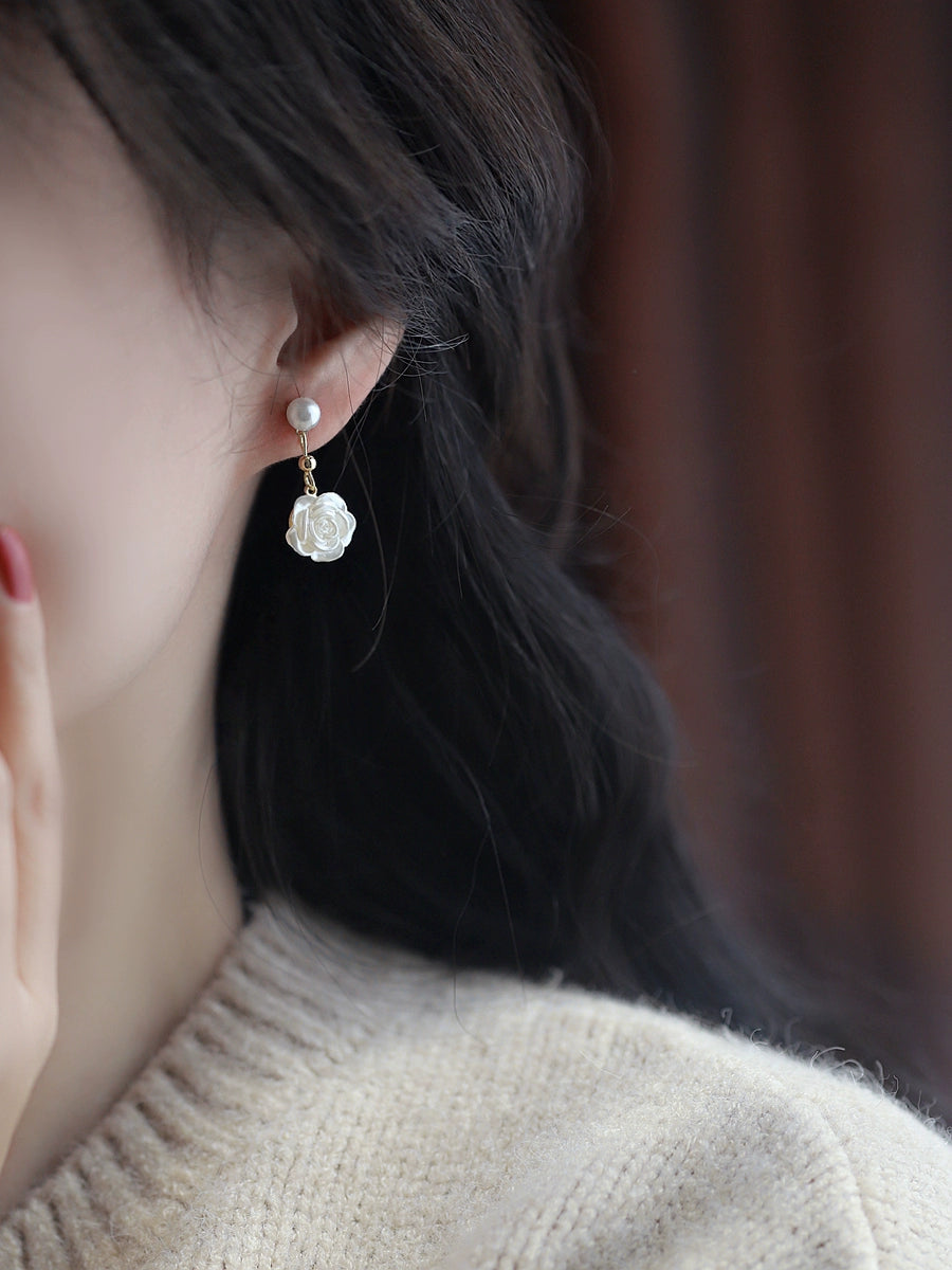 Camellia Pearl Earrings