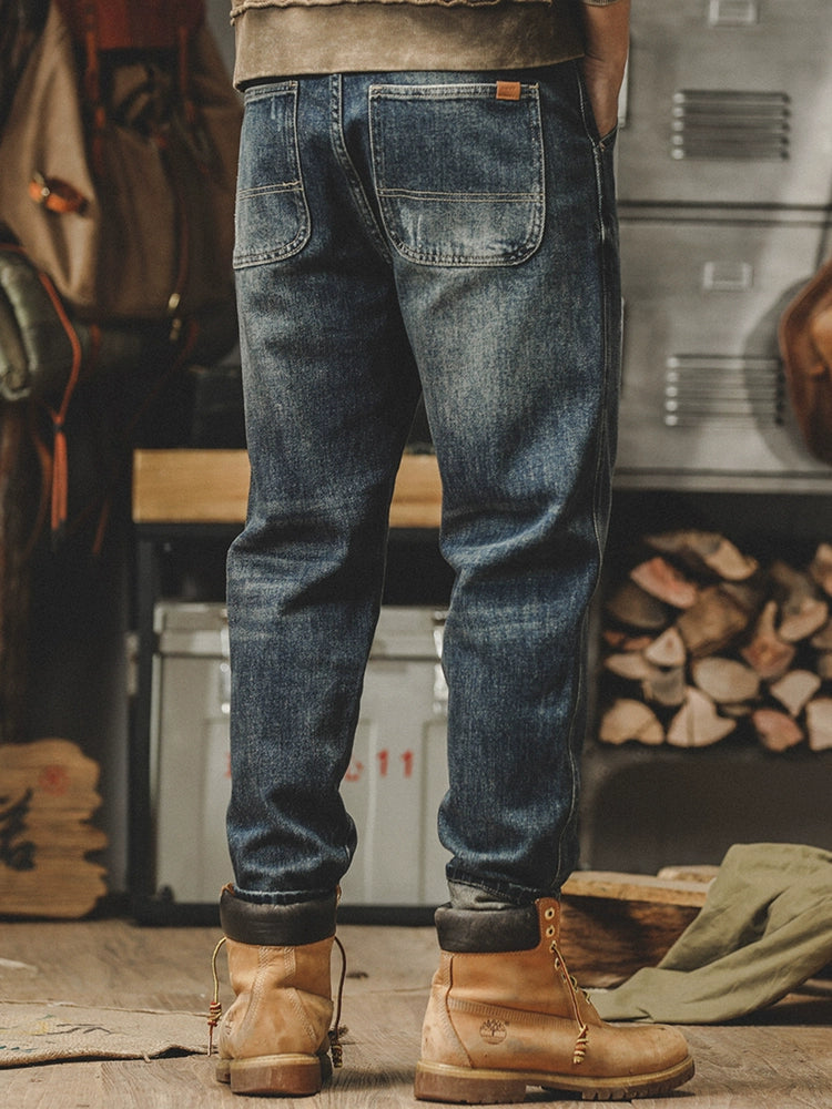 Vaqueros desgastados estilo americano pesado