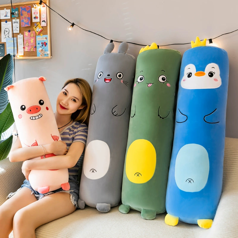 Almohada larga de felpa de animales