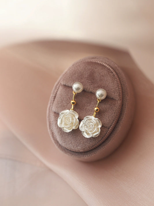 Camellia Pearl Earrings