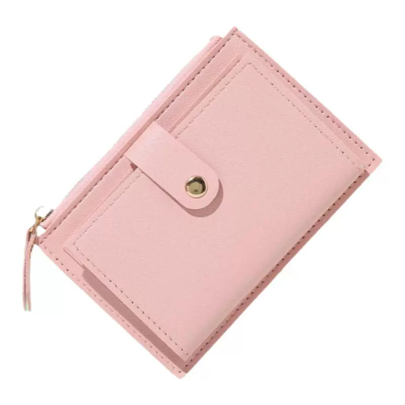 All-in-One Ultra-Thin Compact Soft PU Leather Zip Card Holder