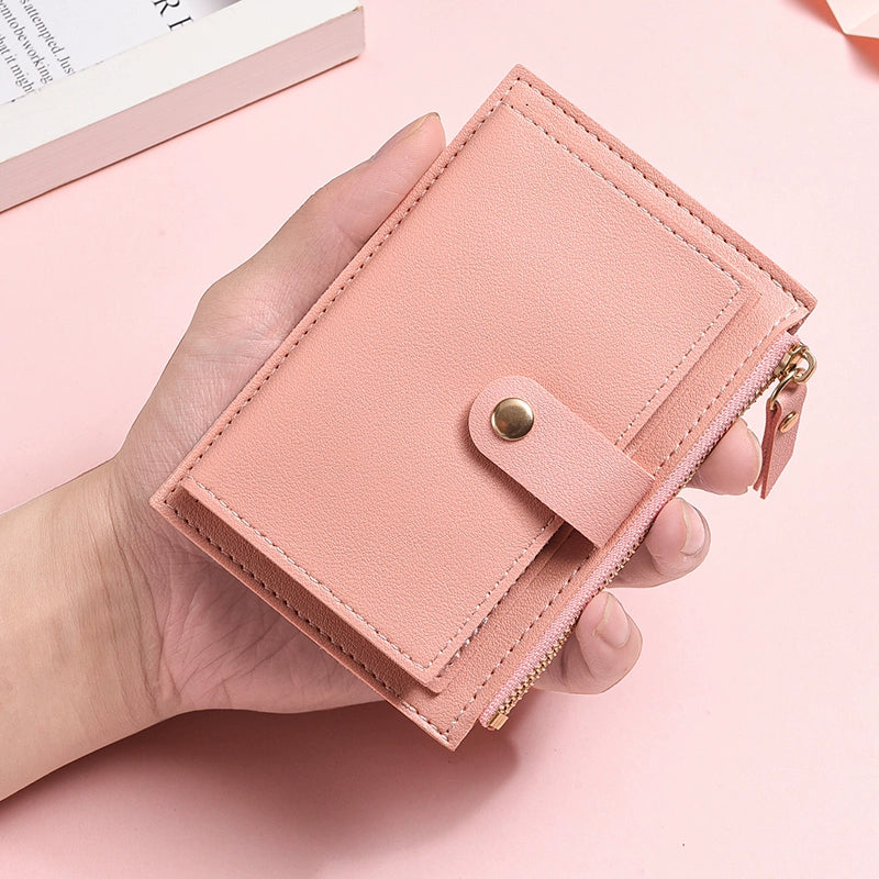 All-in-One Ultra-Thin Compact Soft PU Leather Zip Card Holder