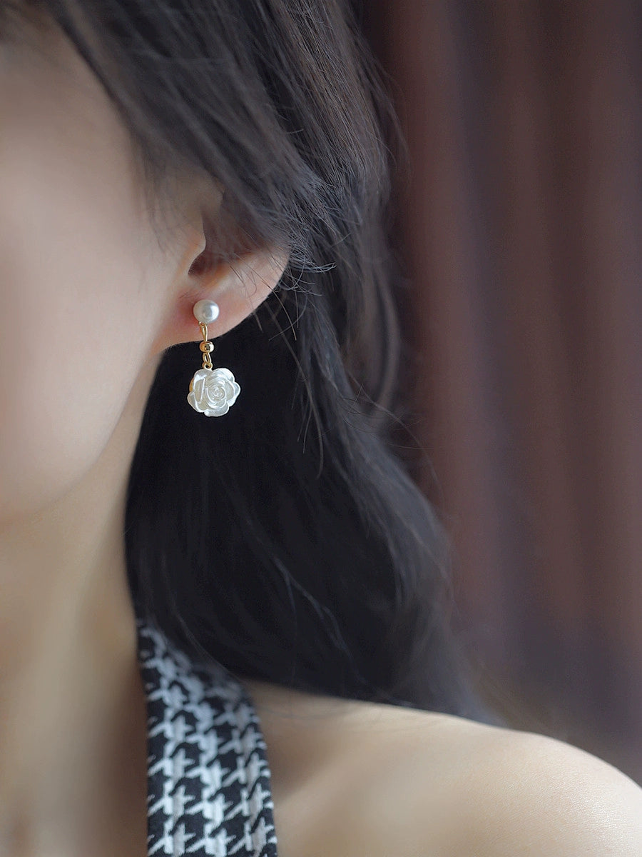 Camellia Pearl Earrings