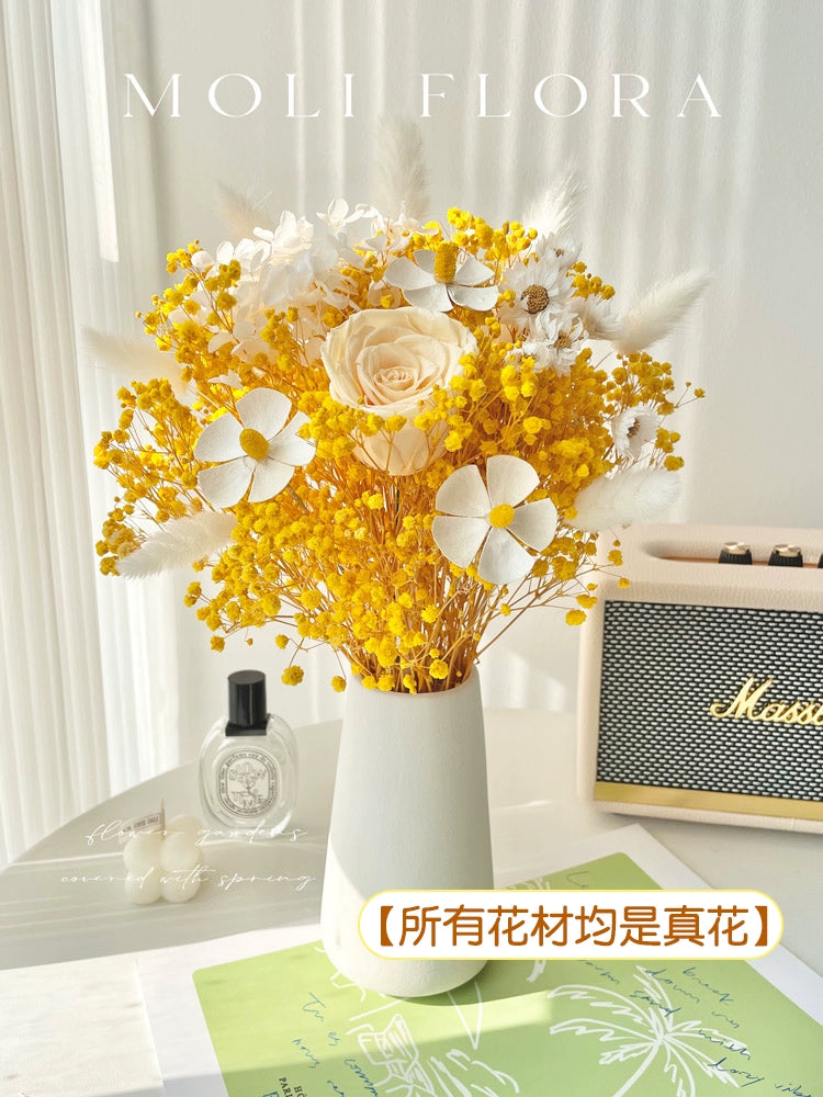 Eternal Life Rose Starry Dried Flowers Bouquet