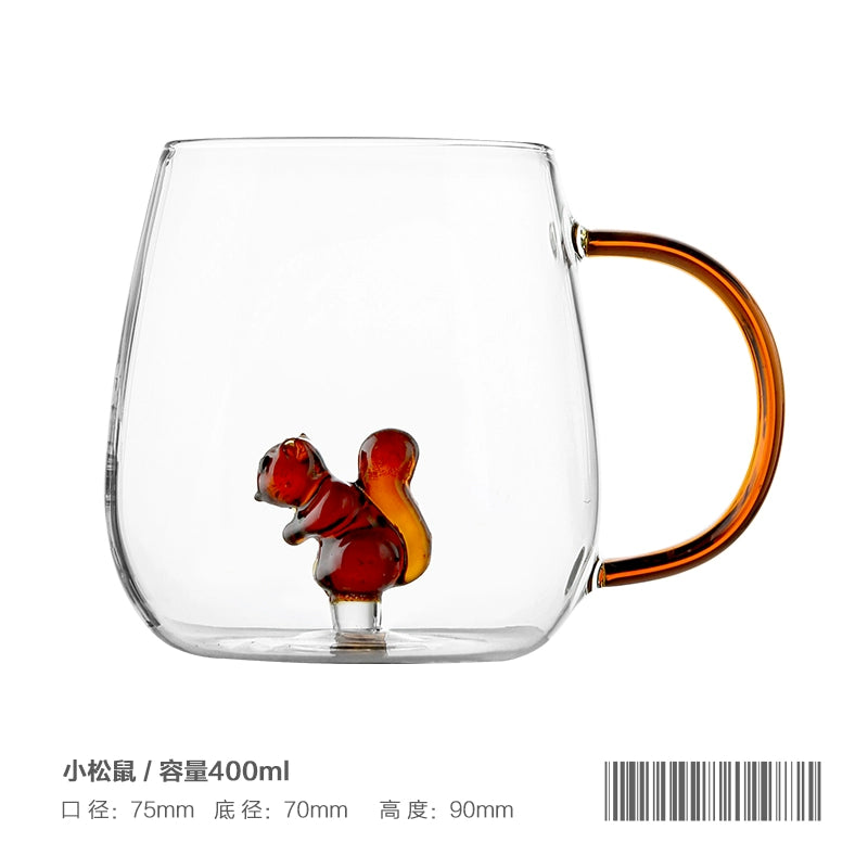 14fl oz 3D Animal Office Heat-Resistance Glass Mugs