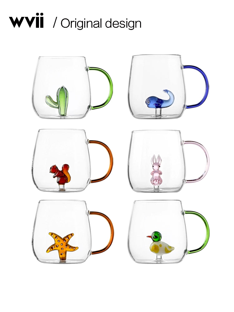 14fl oz 3D Animal Office Heat-Resistance Glass Mugs