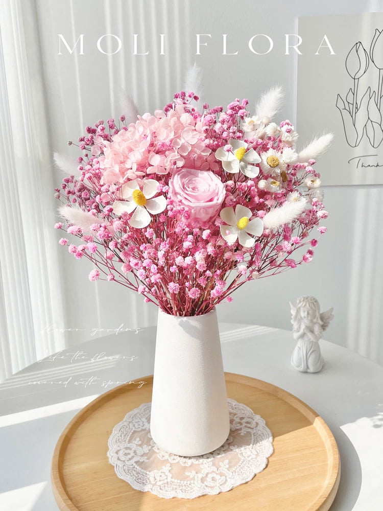 Eternal Life Rose Starry Dried Flowers Bouquet