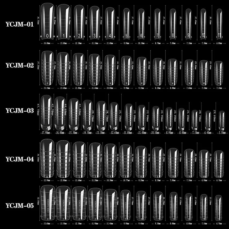 60pcs Sculpted Dual Forms for Poly UV Gel Nail