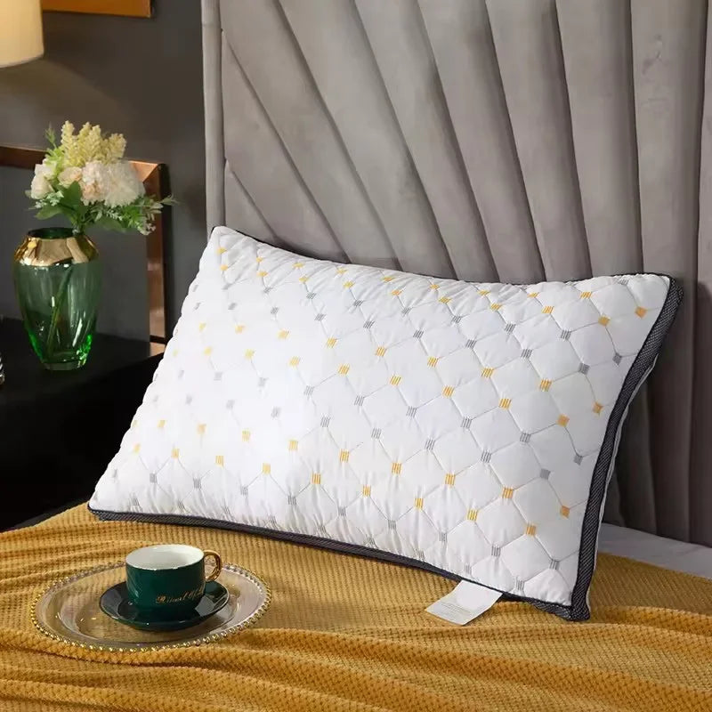 1pc Diamond Textured, Microfiber Filled Bedroom Pillow