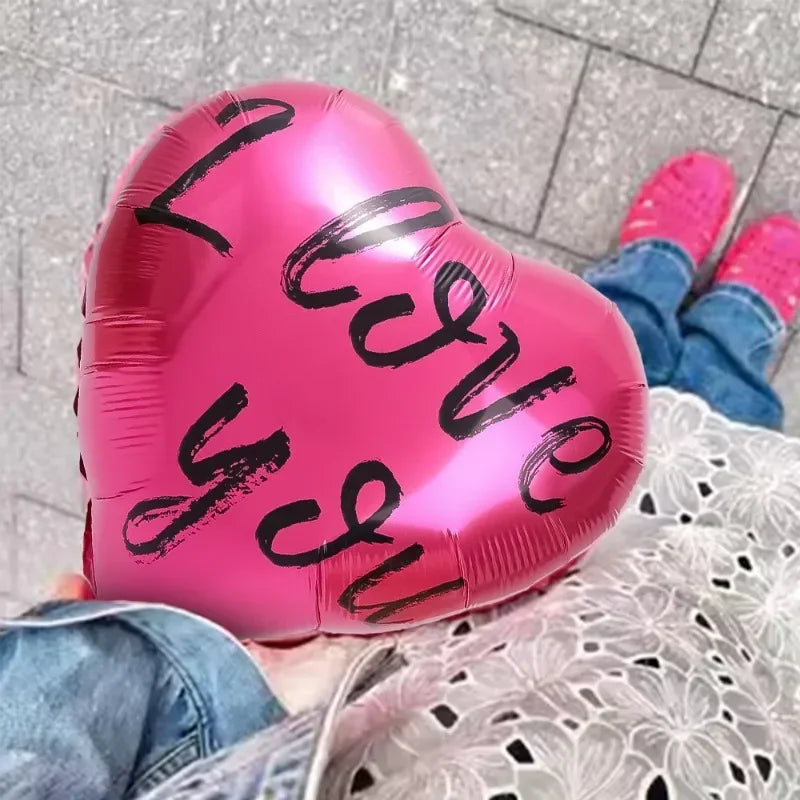 18in "I Love You" Heart Foil Balloons