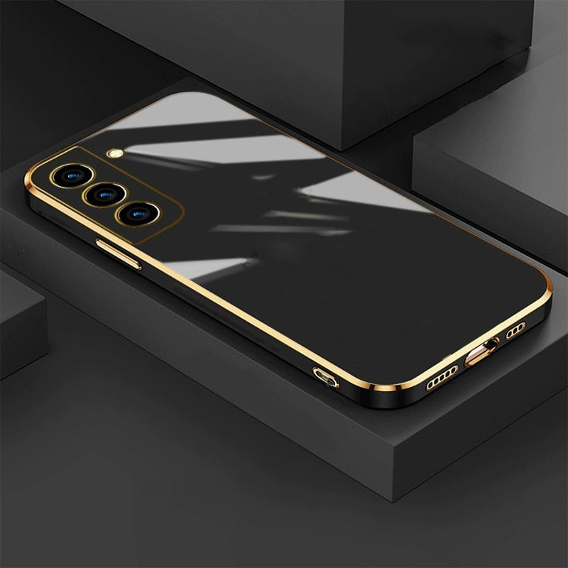 Luxury Plating Silicone Square Phone Case
