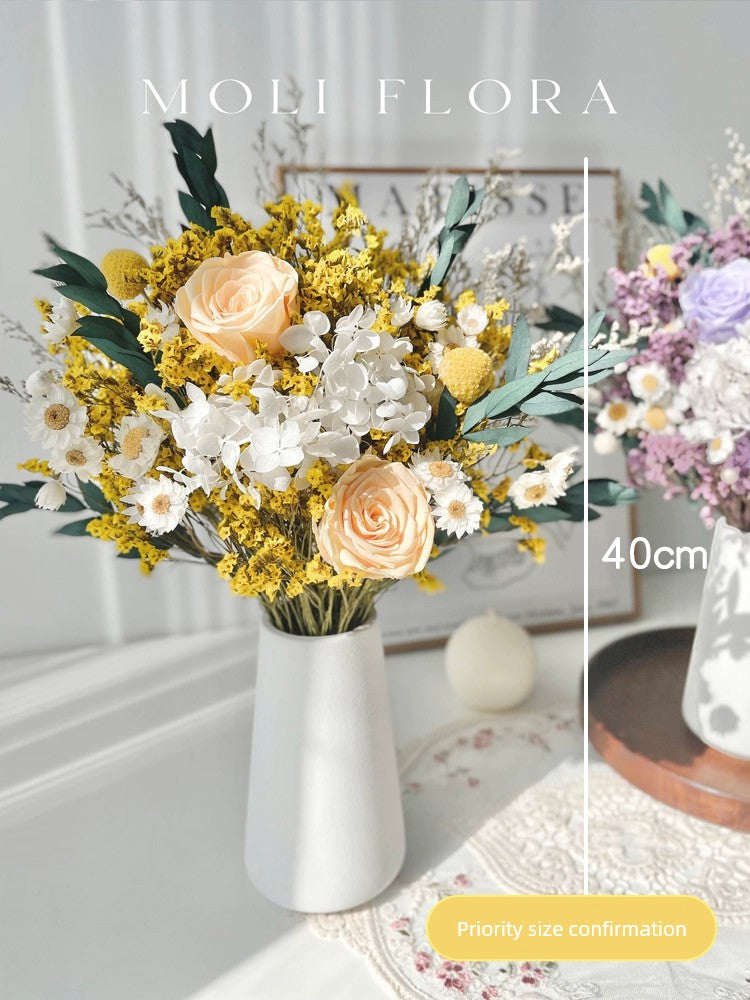 Eternal Rose & Eucalyptus Leaf Dried Flowers Bouquet