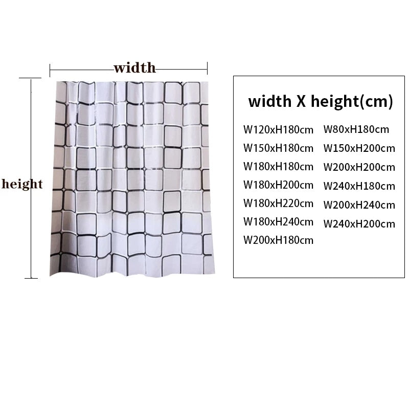 Square Patterned Shower Curtains