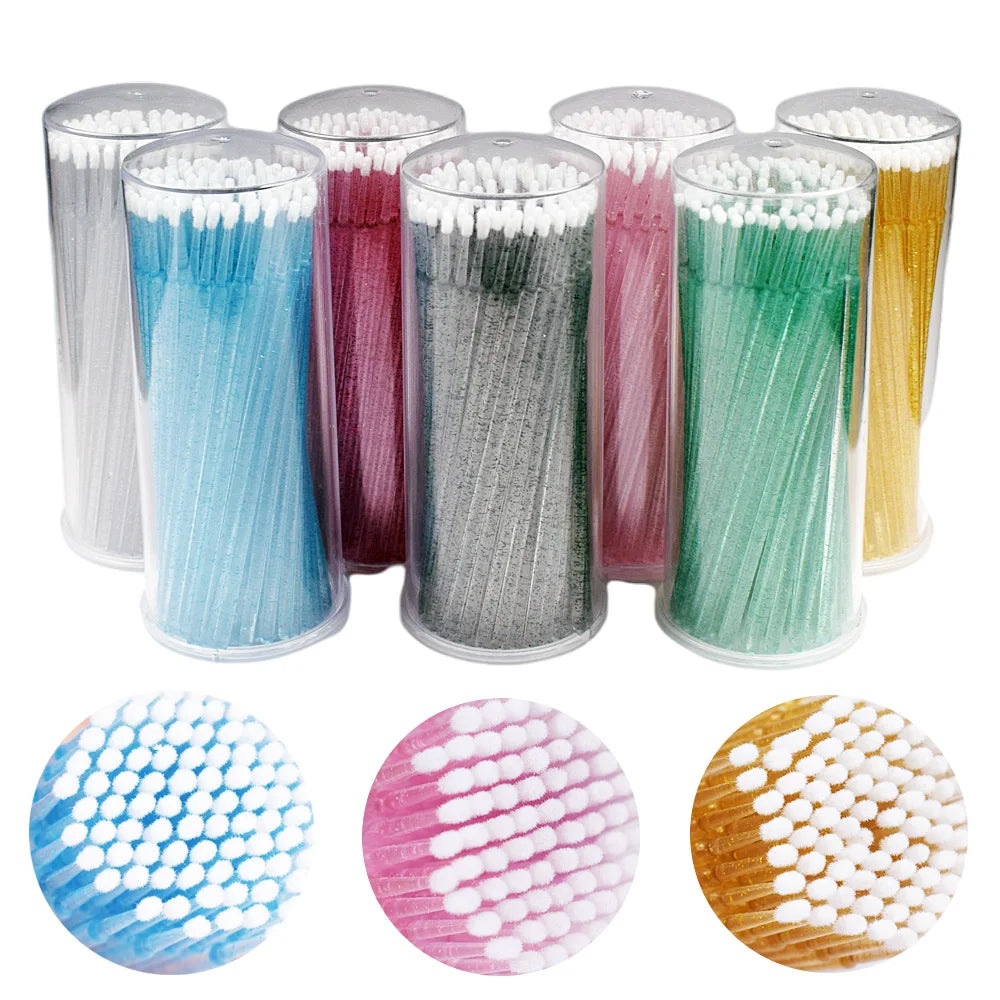 100pcs Disposable Mini Eyelashes Extension Brushes