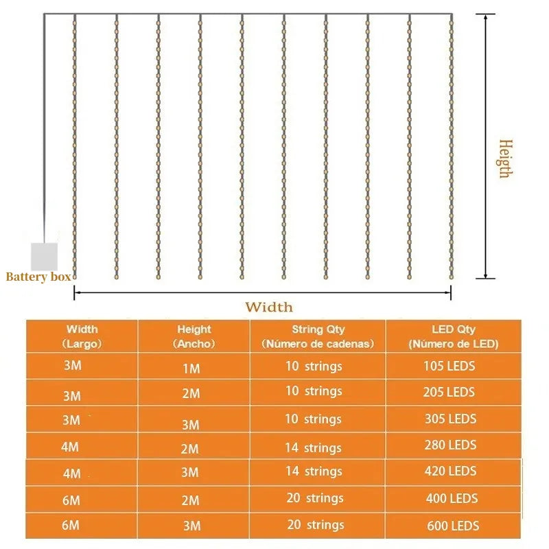 6M LED Garland Curtain Lights