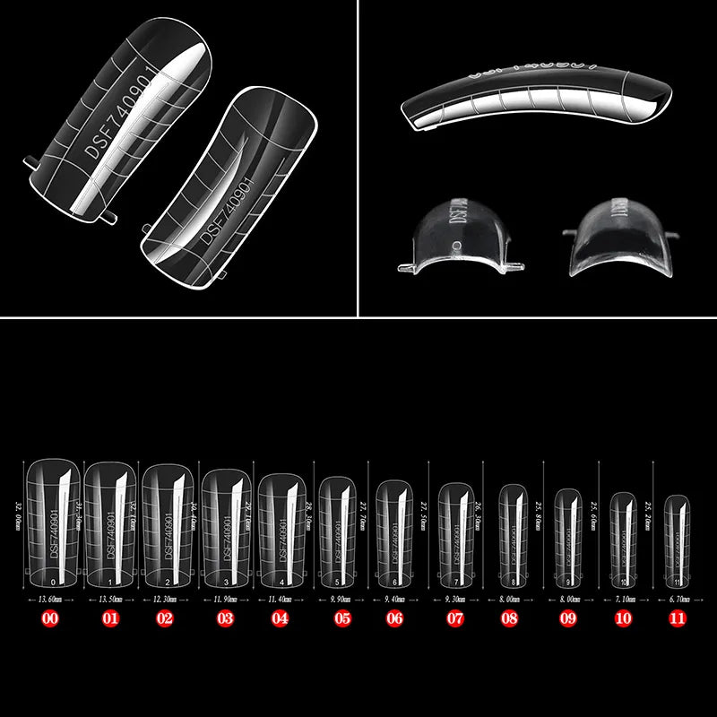 60pcs Sculpted Dual Forms for Poly UV Gel Nail