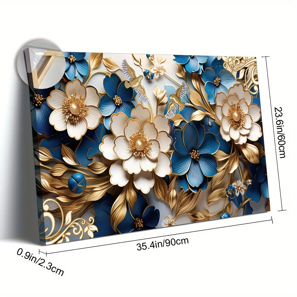Framed Canvas Wall Art Filled with Floral Symphony (24 x 63in)