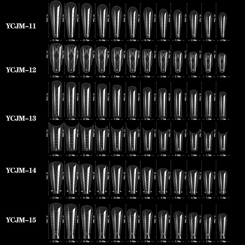 60pcs Sculpted Dual Forms for Poly UV Gel Nail