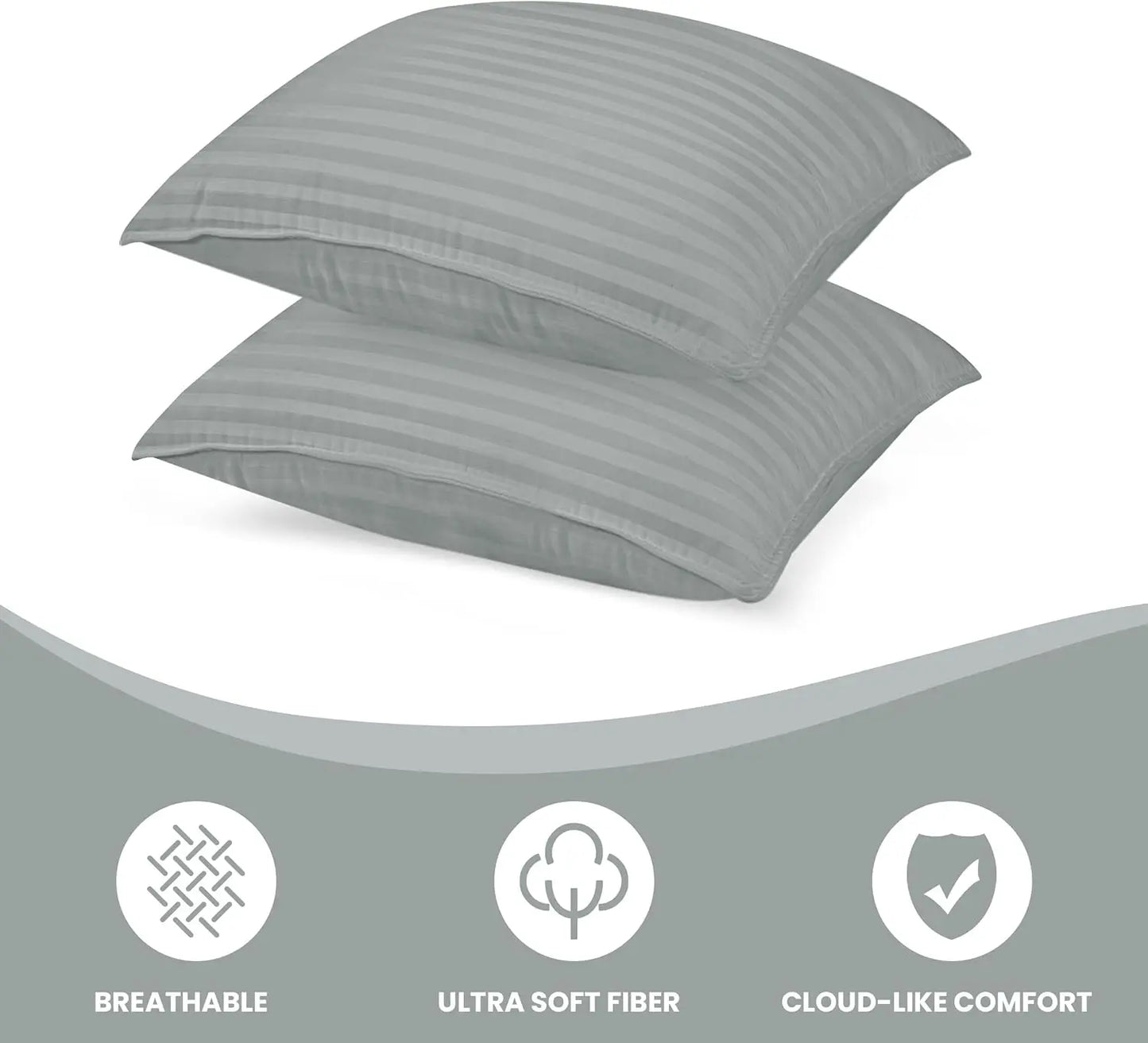 2pk King Size Bed Pillow (Gray)