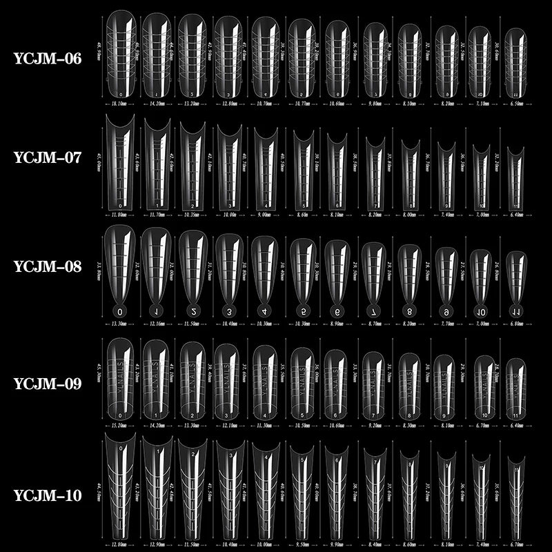 60pcs Sculpted Dual Forms for Poly UV Gel Nail