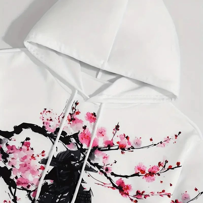 Men's Hoodie Japanese Temples and Cherry Blossoms