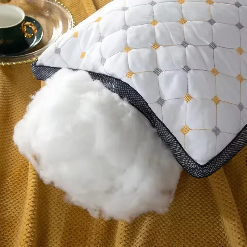 1pc Diamond Textured, Microfiber Filled Bedroom Pillow