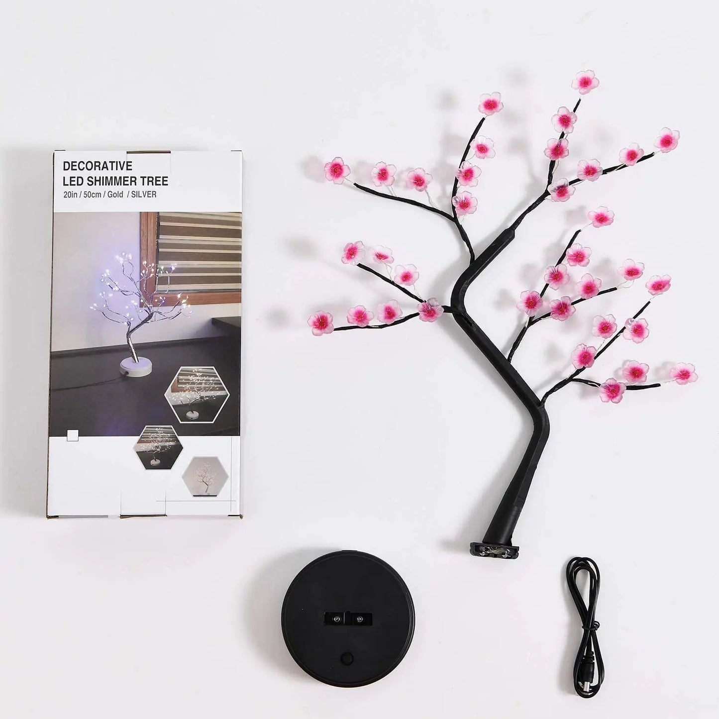 Pink Cherry Blossom 36 LED Bonsai Tree Light