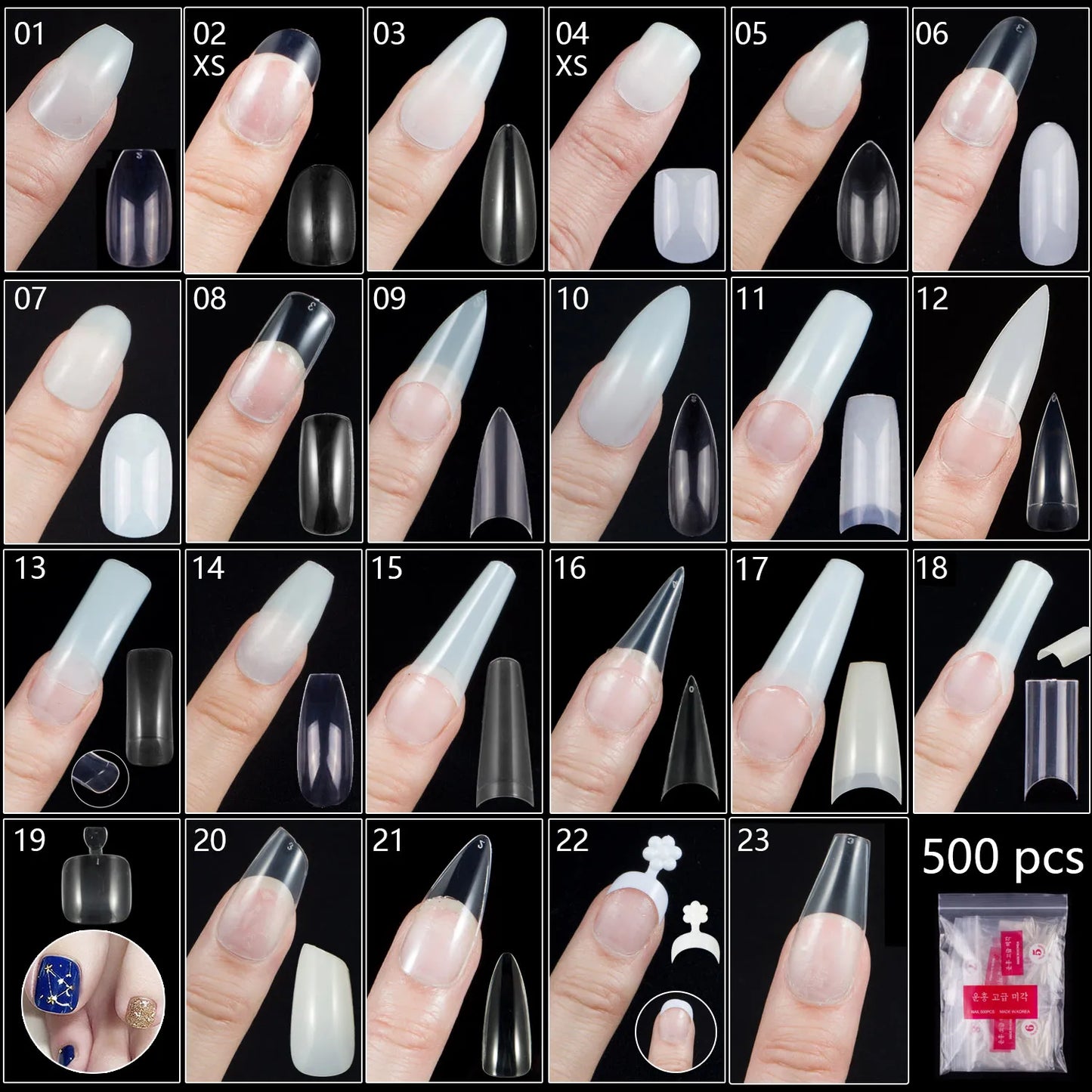 500PCS Variety False Nail Tips