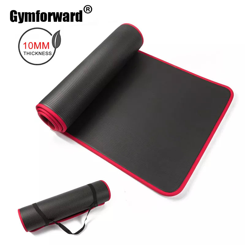 10mm Non-Slip Yoga Mat with Carrying Strap