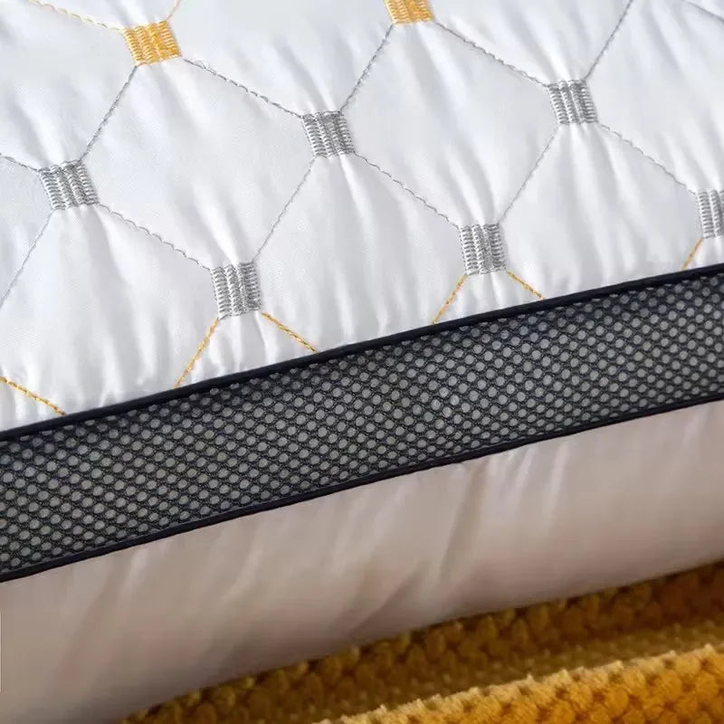 1pc Diamond Textured, Microfiber Filled Bedroom Pillow