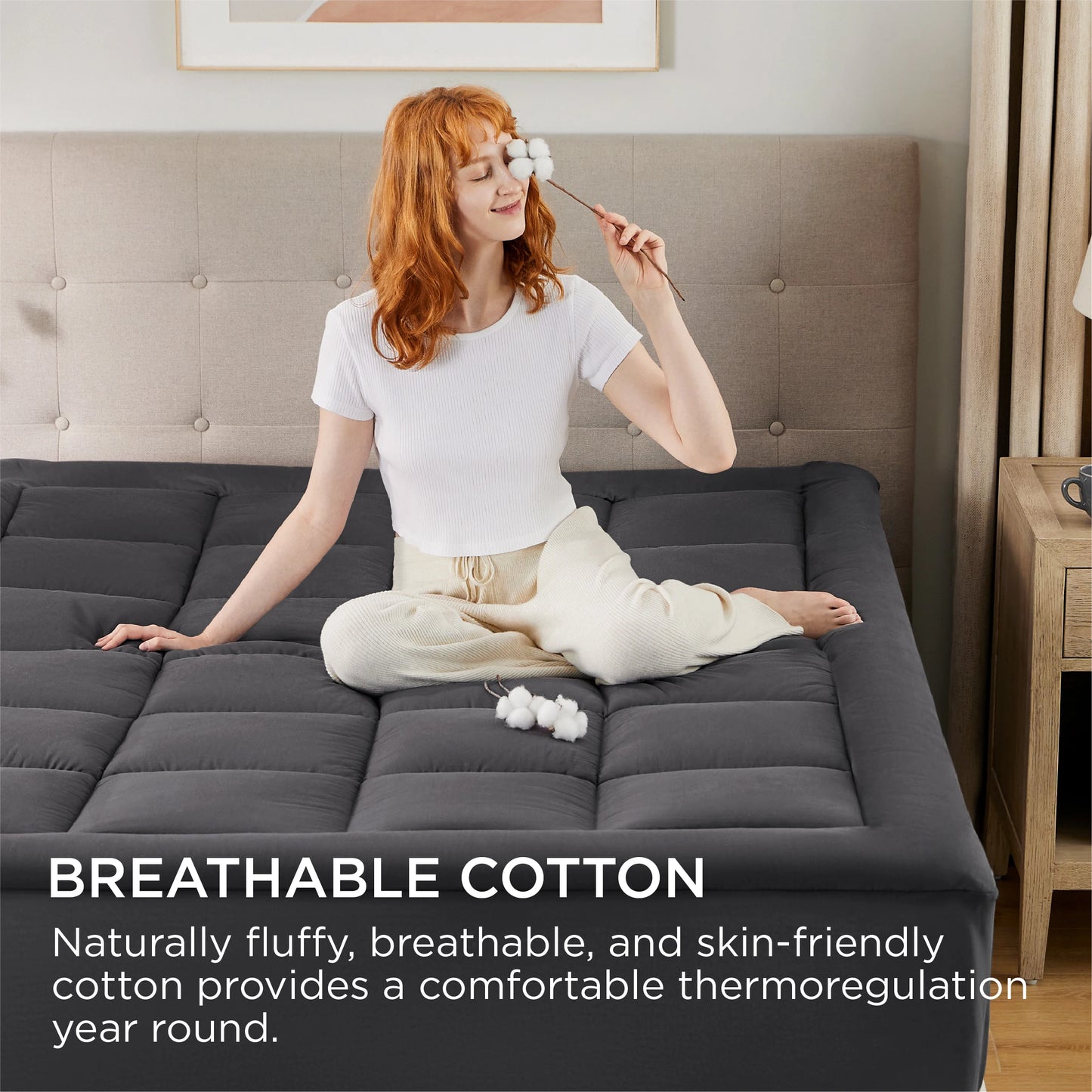 Breathable Cotton Mattress Pad Topper