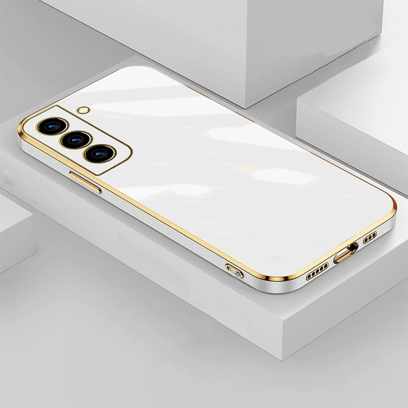 Luxury Plating Silicone Square Phone Case