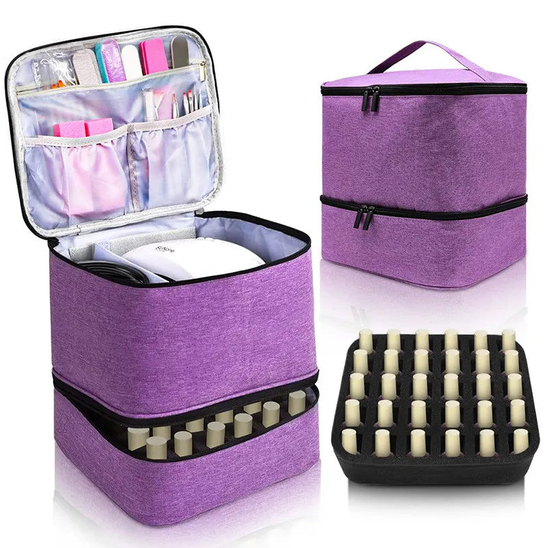 30 Grid Portable Nail Polish & Cosmetic Storage Bag